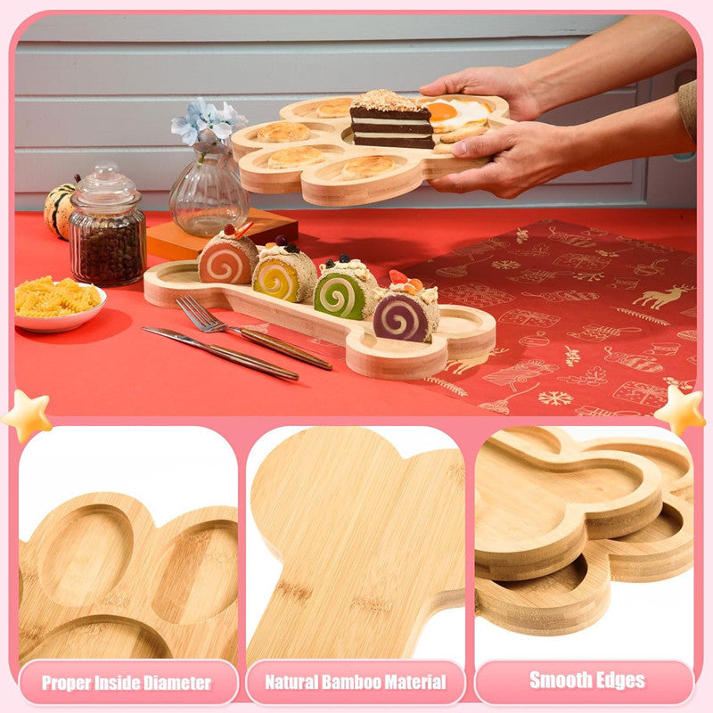 Dog-Paw-Shaped Bone Wooden Or Bamboo Irregular Dinner Plate