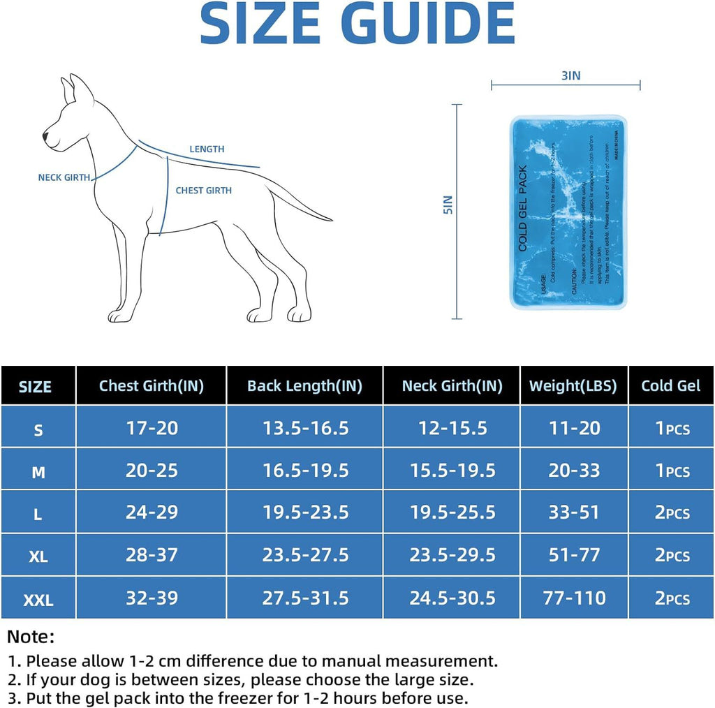 Reflective Cooling Dog Vest with Ice Packs