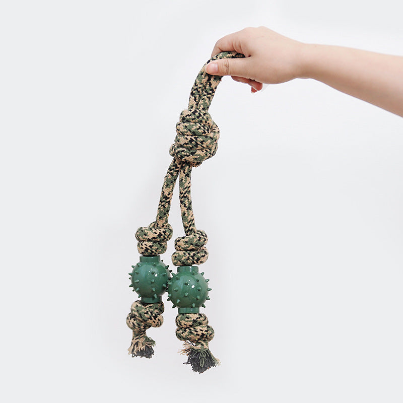 Camouflage Cotton Rope Ball Dog Toy