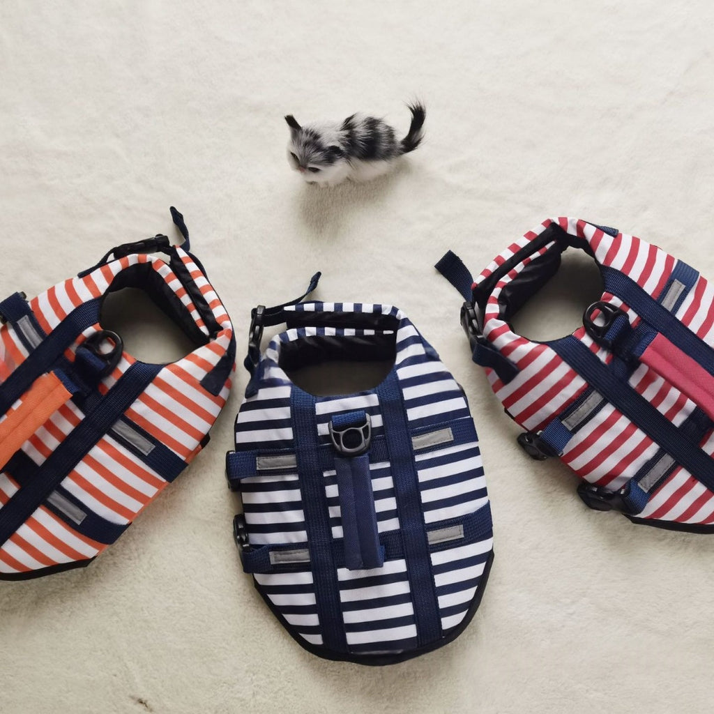 Casual Digital-Print Striped Pet Life Jacket