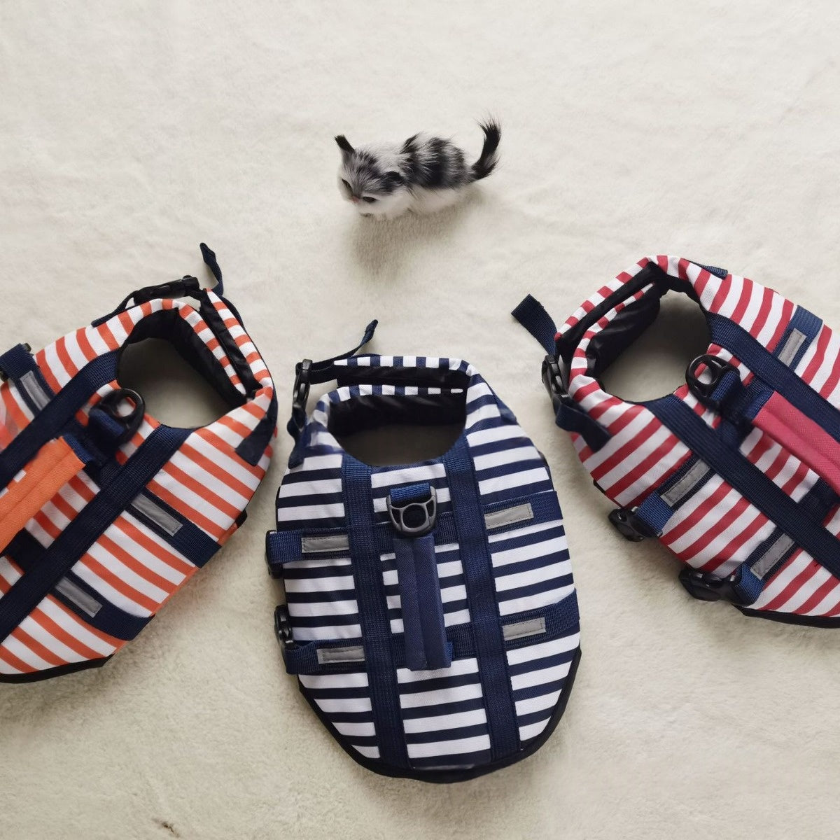 Casual Digital-Print Striped Pet Life Jacket
