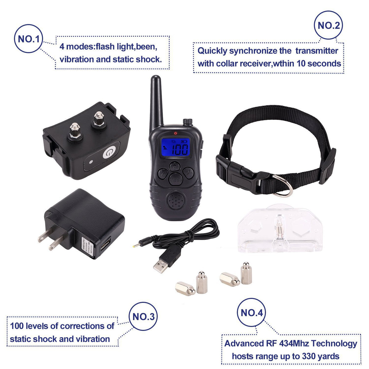 Waterproof Remote Dog Training Shock Collar