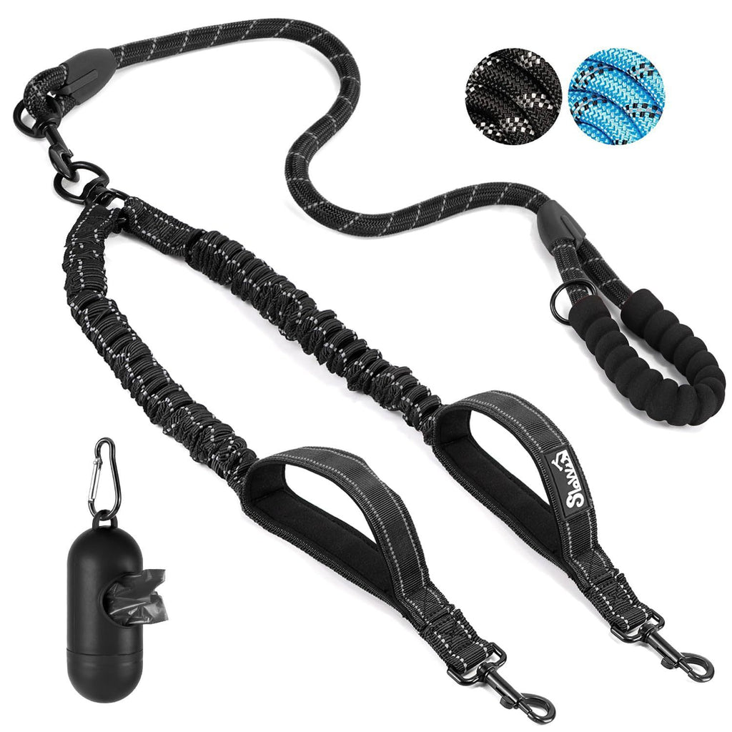 Anti-Escape Double Dog Leash with Reflective Strap