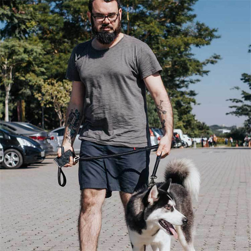 Adjustable Bungee Dog Leash With Car Seatbelt