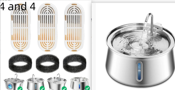 4L Water Drop Large Capacity Pet Stainless Steel Water Dispenser