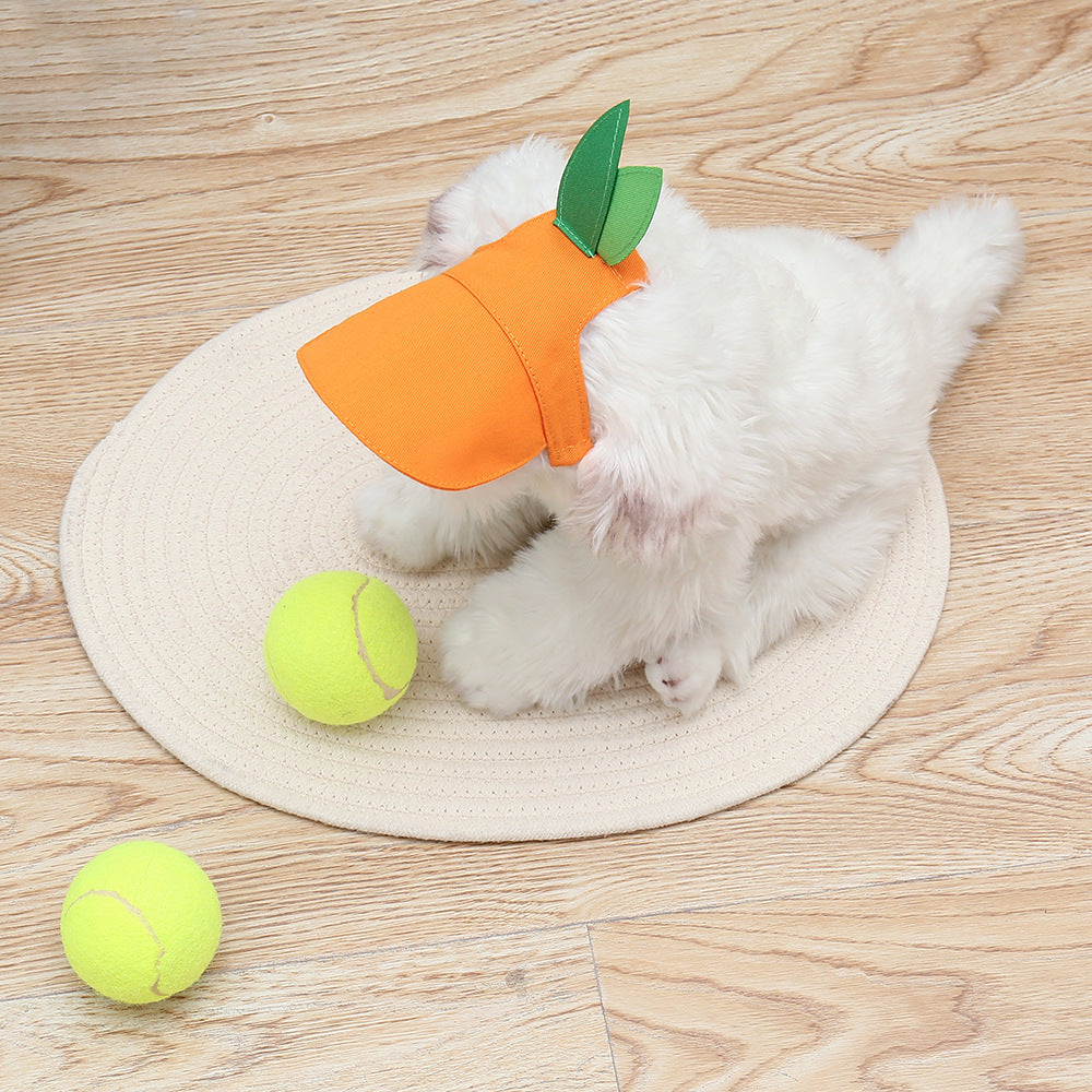 Pet Sunshade And Sunscreen Strap Orange Shape Hat