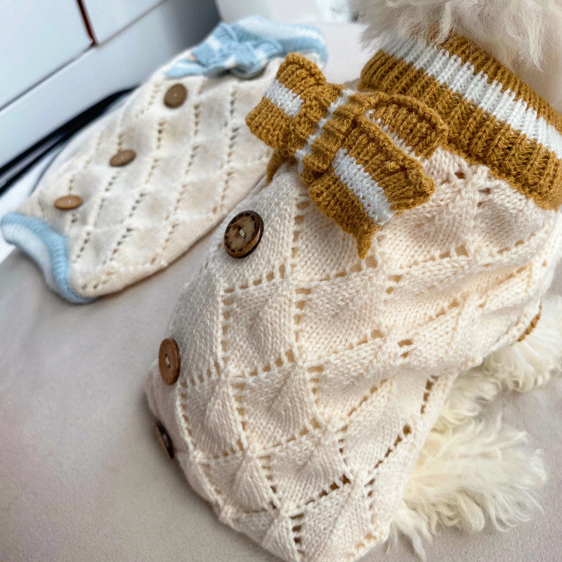 Hollow-Out Knitted Pet Sweater