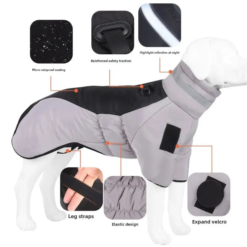 Reflective Waterproof Large Dog Winter Jacket