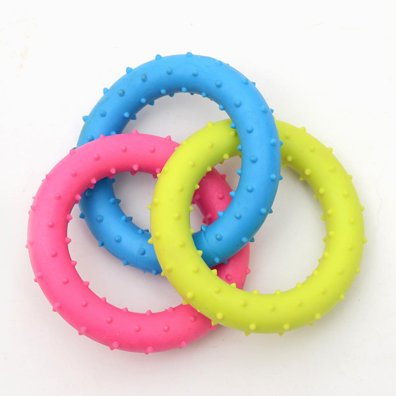 Pet Tpr Rubber Three-Color Ring Toy