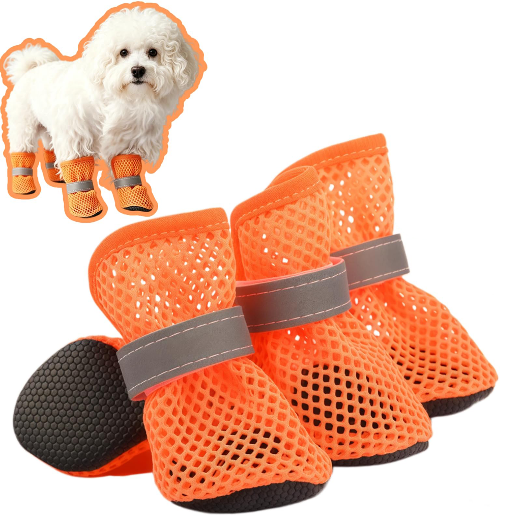 Small Dog Summer Mesh Boots With Non-Slip Soles