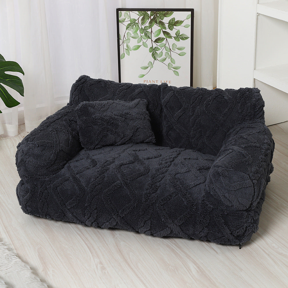 Pet Sofa Bed With Warming Features, Removable And Machine-Washable