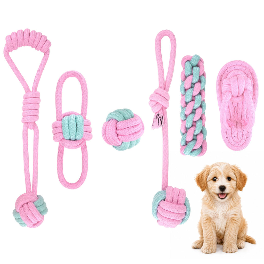 Six-Pack Cotton Rope Puppy Chew Toys
