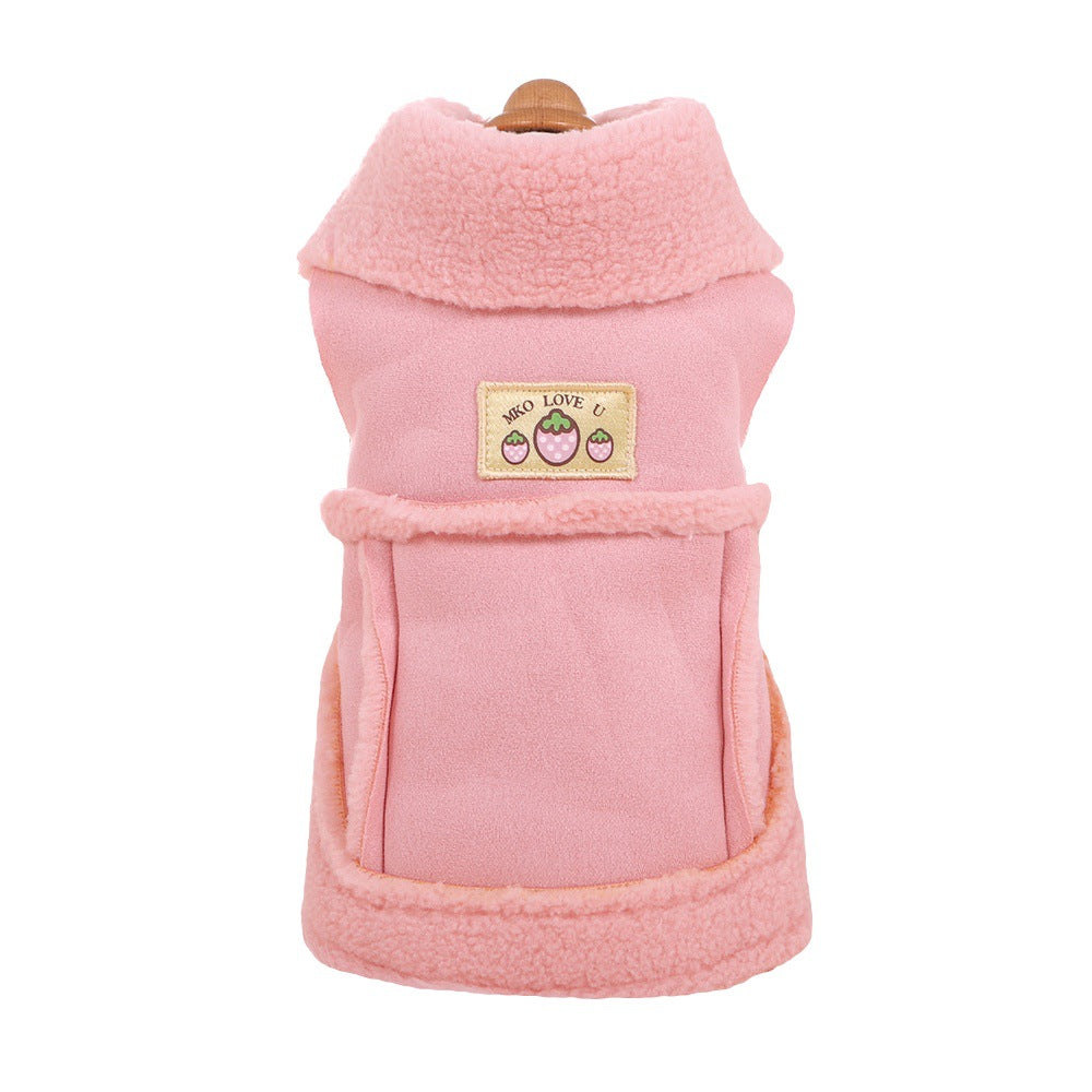 Two-Leg Fleece-Lined Plush Pet Coat