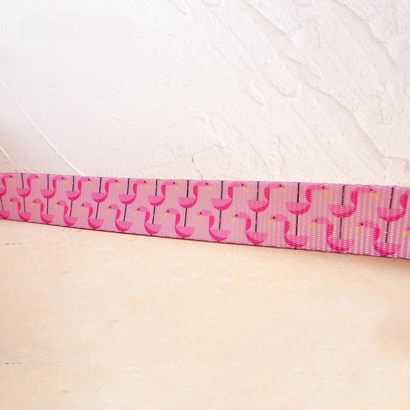 Flamingo-Inspired Nylon Dog Collar
