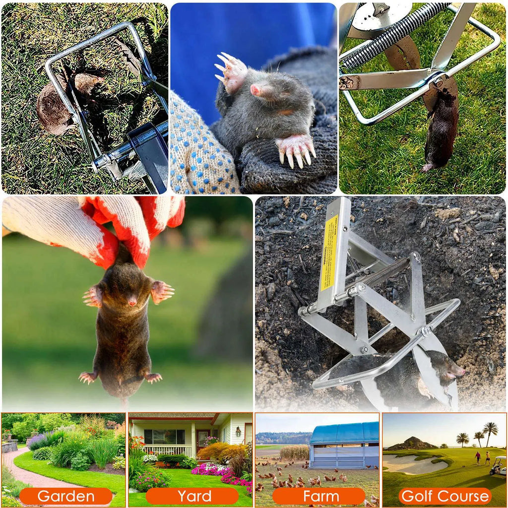 2Pcs Easy Setup Mole Traps Outdoor Reusable Scissor Mole Gopher Rodent Control Trap Solid Metal Material For Lawn Garden Yard(No Shipments O
