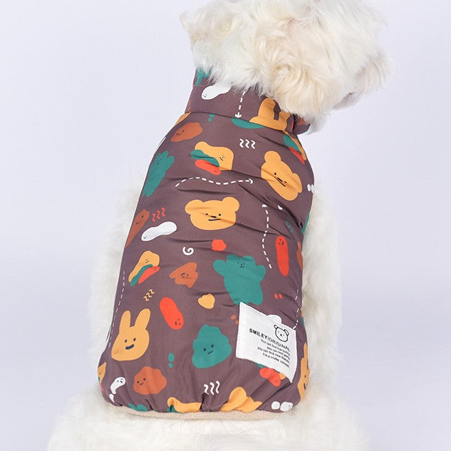 Double-Sided Cartoon Pet Vest for Autumn and Winter