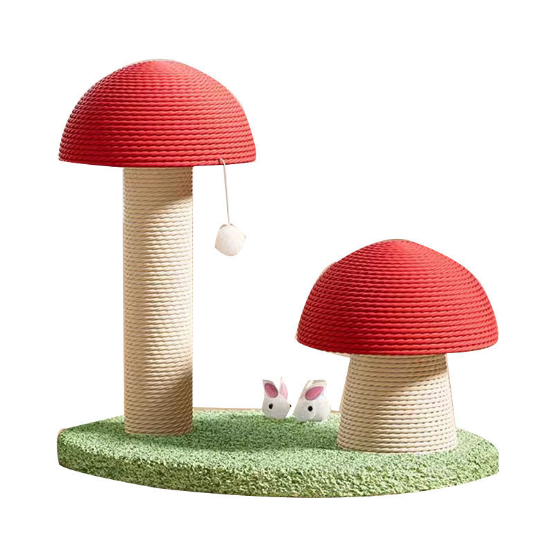 Red Mushroom Scratching Pole Small Hemp Rope