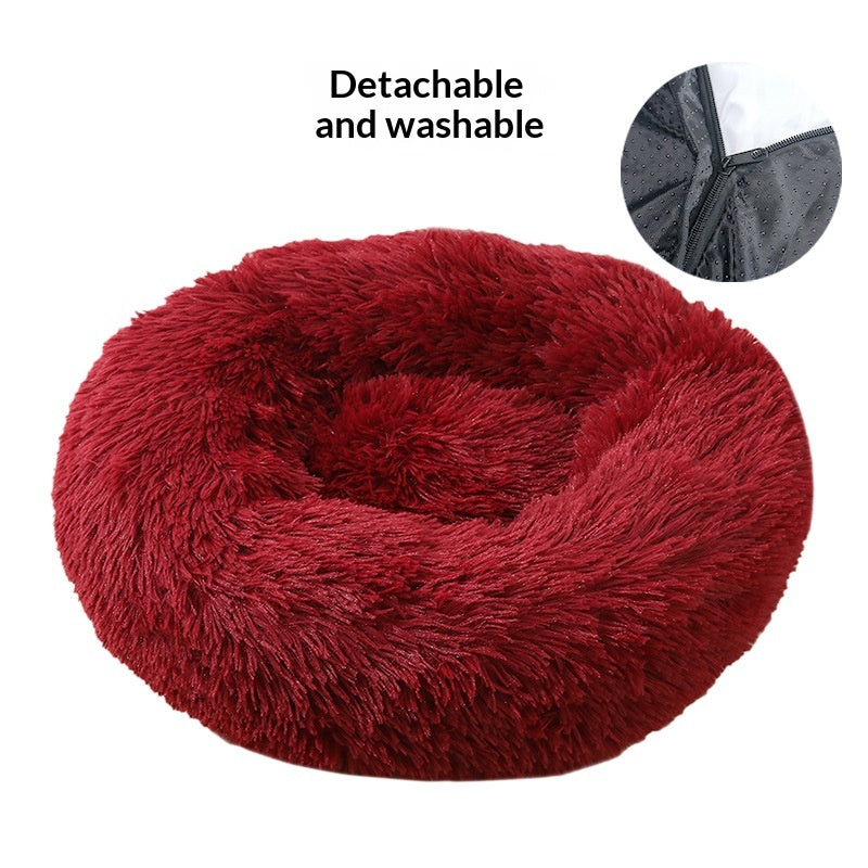 Pet Nest Warm Round Plush In Winter