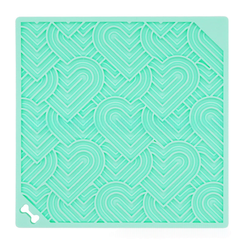Square Heart-Shaped Suction Cup Licking Mat