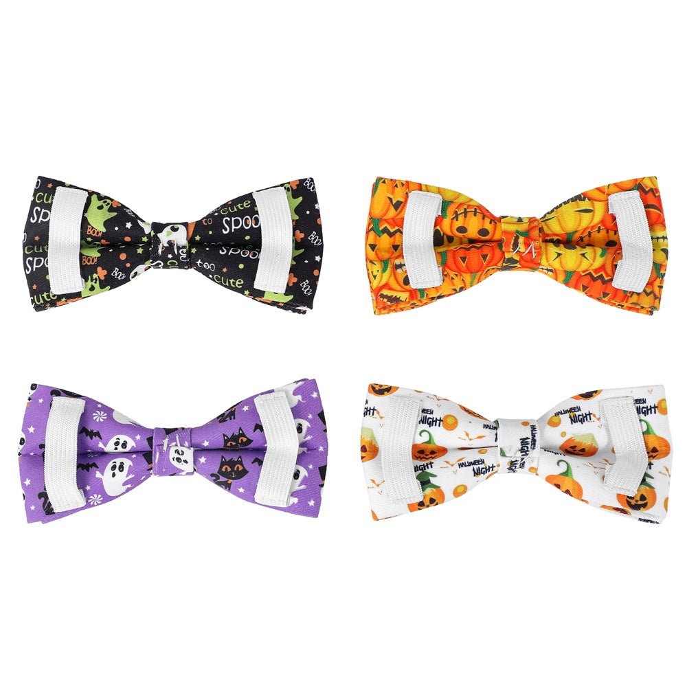 Halloween Dog Collar With Spider And Pumpkin Patterns