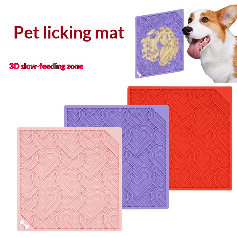 Square Heart-Shaped Suction Cup Licking Mat