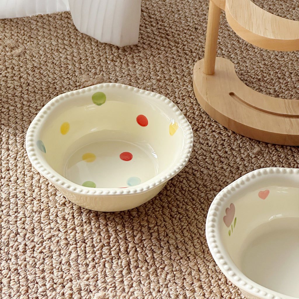 Tip-Resistant Ceramic Elevated Pet Bowl with Stand