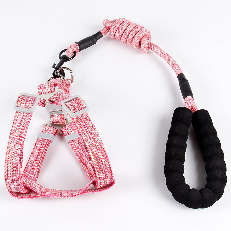 Nylon Pitted Fashion Pet Leash Dog Chest Strap Round Rope Chain