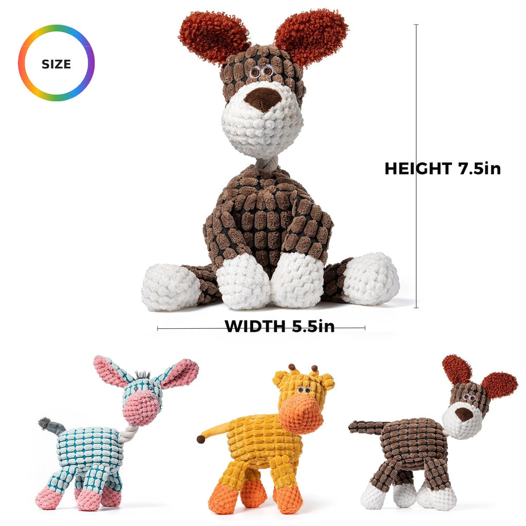 3 Pack Dog Toys Squeaky, Durable Stuffed Plush Puppy Chew Toy Cute Dog Toys For Small Medium Large Dog, Reinforced Sewing, Assortment Value
