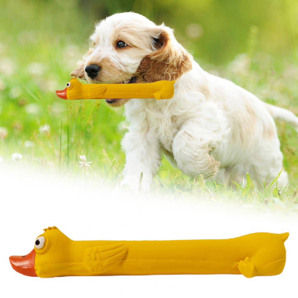Squeaky Yellow Duck Dental Dog Toy