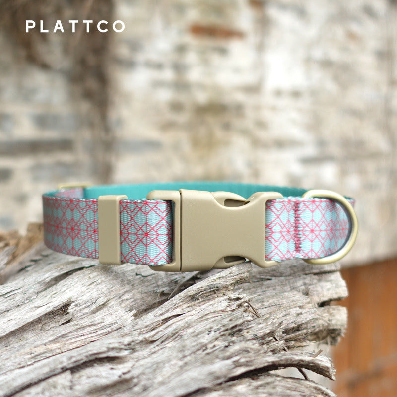 All-Season Mint-Glazed Plaid Pet Collar