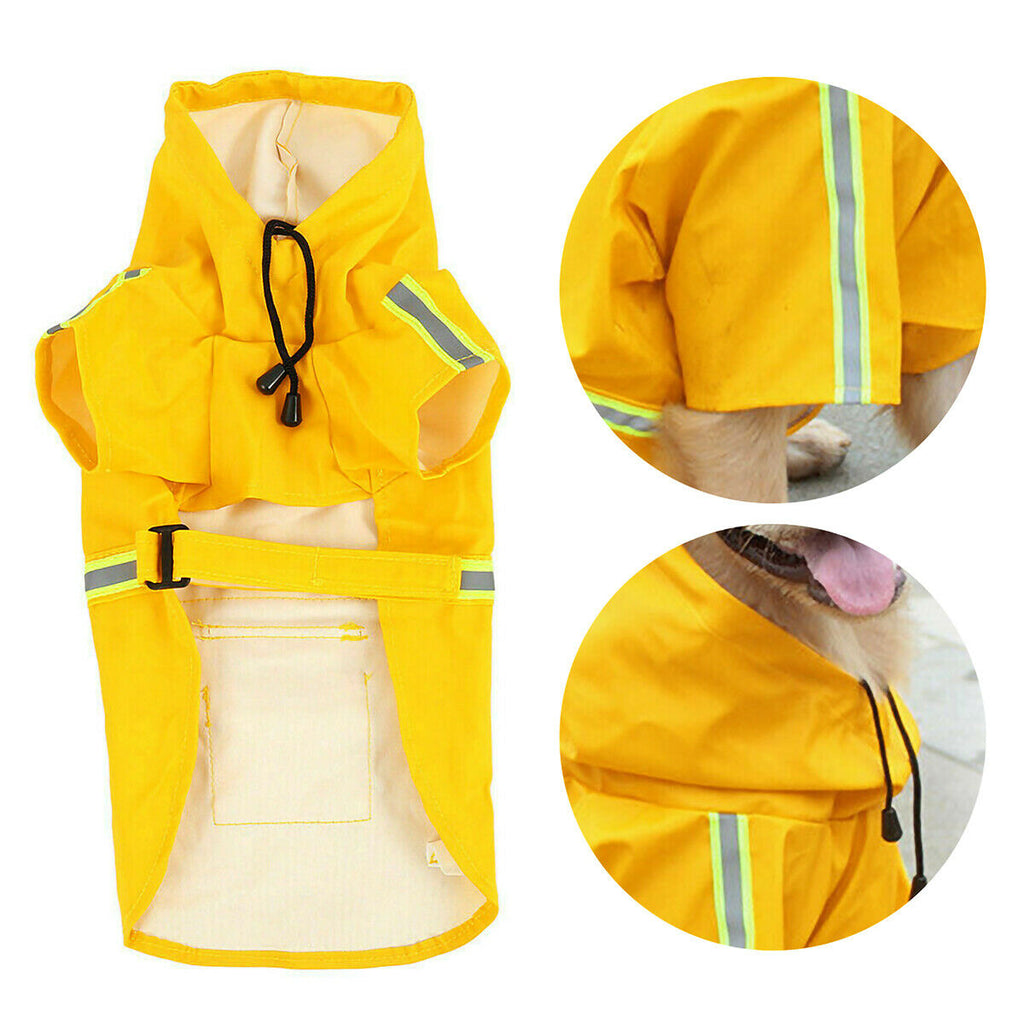 Waterproof Hooded Dog Raincoat With Leash