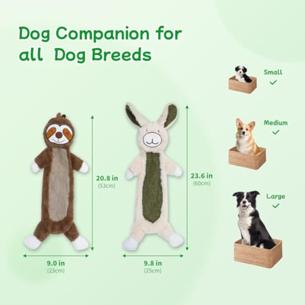 No Stuffing Crinkle Dog Toys, Unbreakable Plush Squeaky Dog Toys For Heavy Chewers Interactive Dog Toys For Large Medium Small Dogs, Unstuff