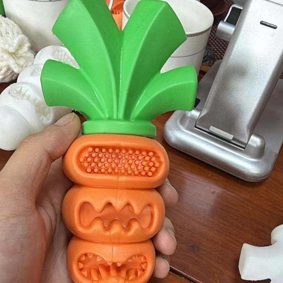 Nylon-Rubber Carrot Dog Chew Toy