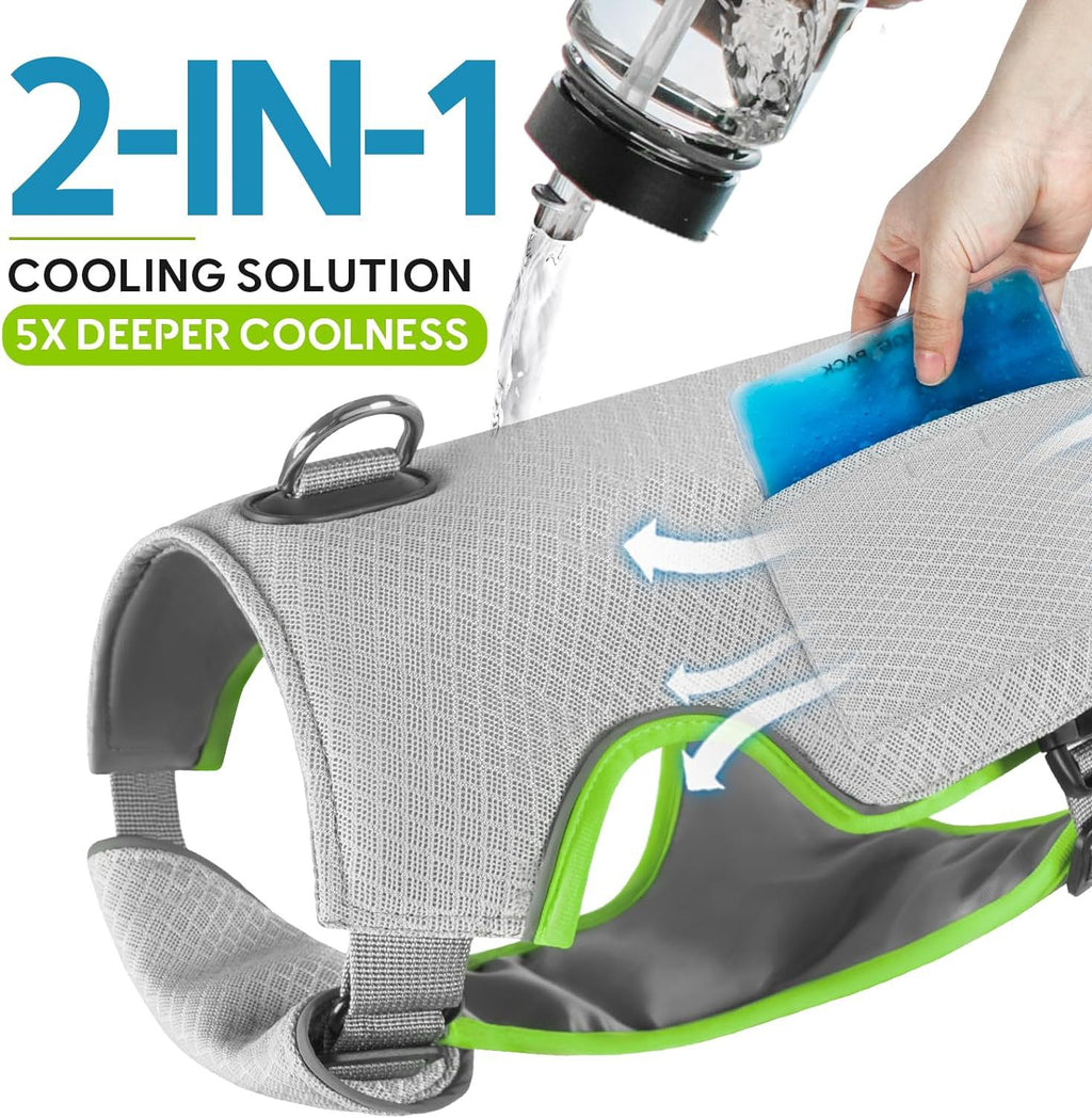 Reflective Cooling Dog Vest with Ice Packs