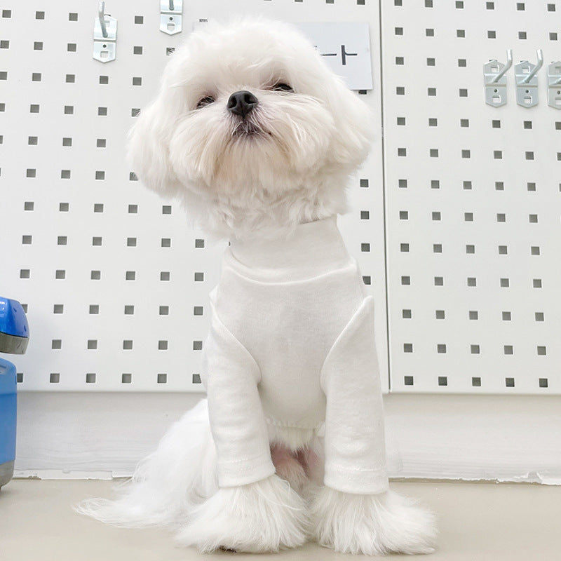 High-Neck Slim Dog Shirt