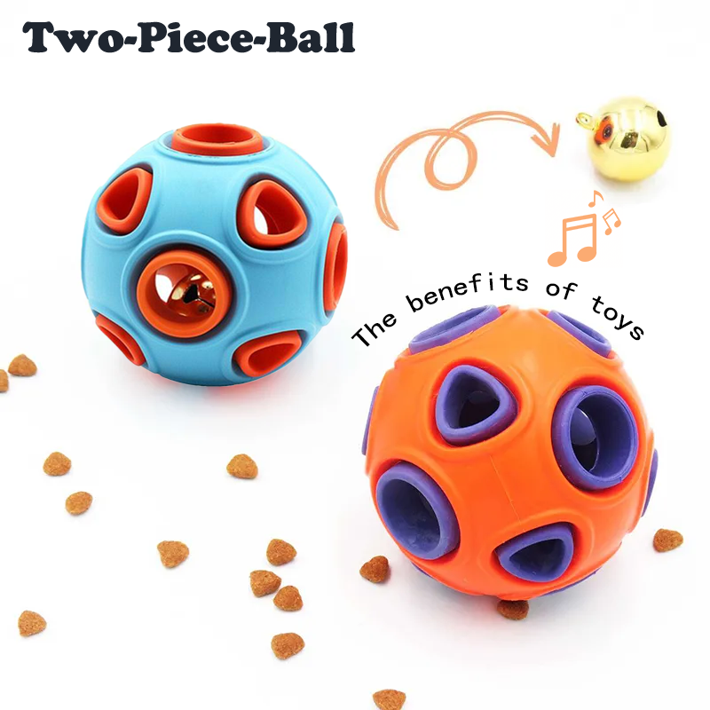 Rubber Dog Balls With Bell Sound, 2-Pack