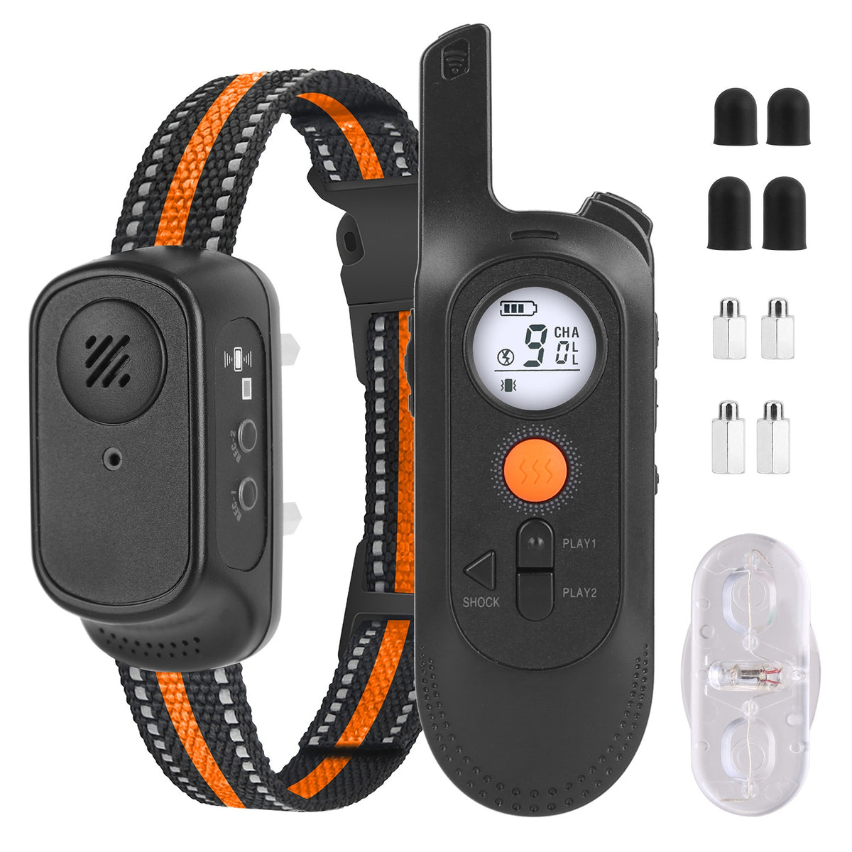 1Pc 984Ft Dog Training Collar Ip65 Waterproof Pet Beep Vibration Electric Shock Collar 3 Channels Rechargeable Transmitter Receiver Trainer