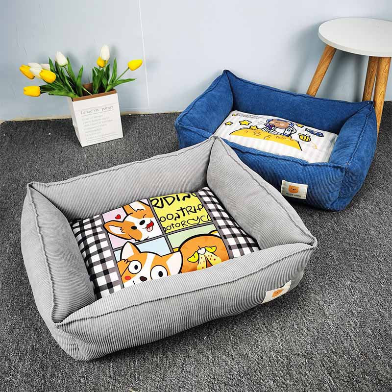 Square Warm Fabric Pet Bed