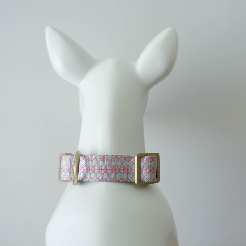 All-Season Mint-Glazed Plaid Pet Collar
