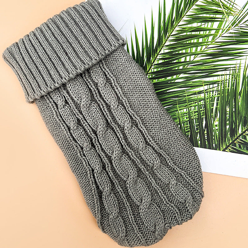 Thickened Cable-Knit Solid-Color Dog Sweater