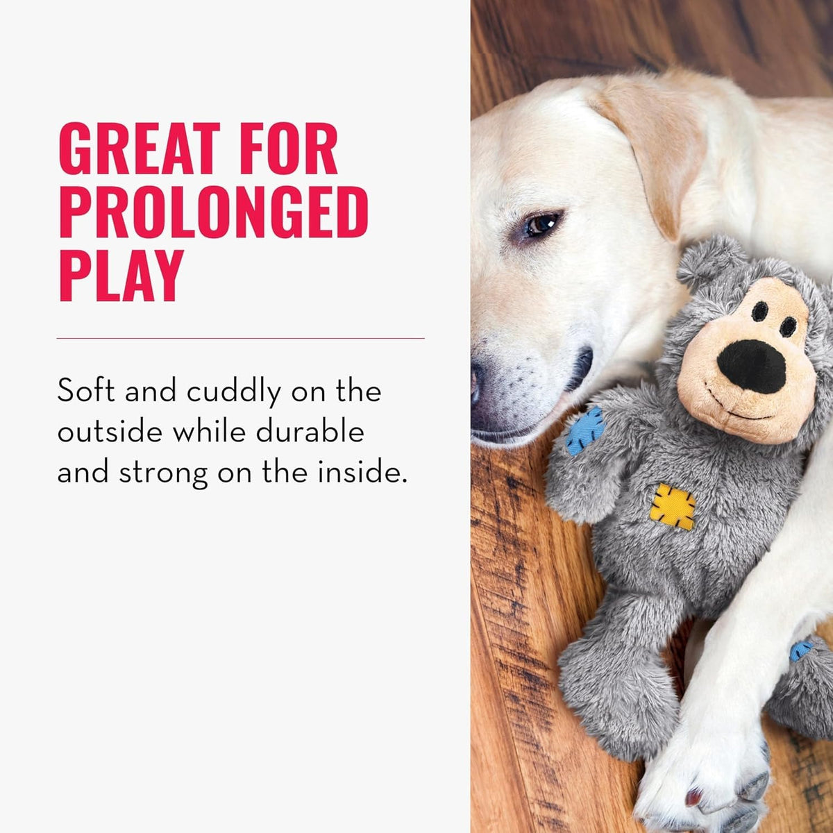 Wild Knots Bear, Knotted Rope Plush Toy, For X-Small Dogs Soft Plush Bear With Internal Knotted Ropes & Minimal Stuffing For Less Mess Durin