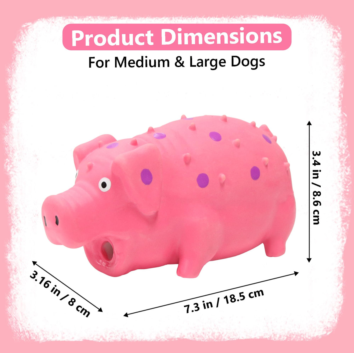 Grunting Latex Pig Dog Toy