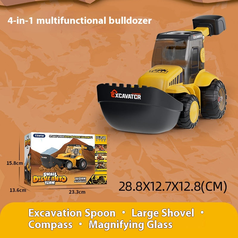 Outdoor Microscope 4-In-1 Construction Vehicle Off-Road Vehicle Periscope Submarine Water Gun