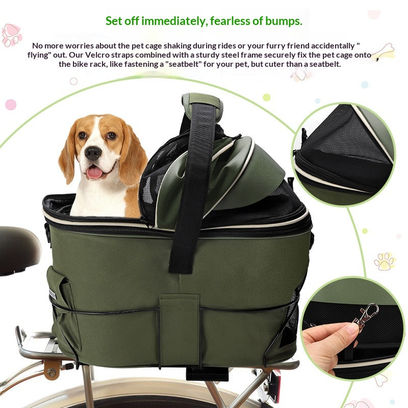 Rear-Mounted Pet Basket For Bicycles