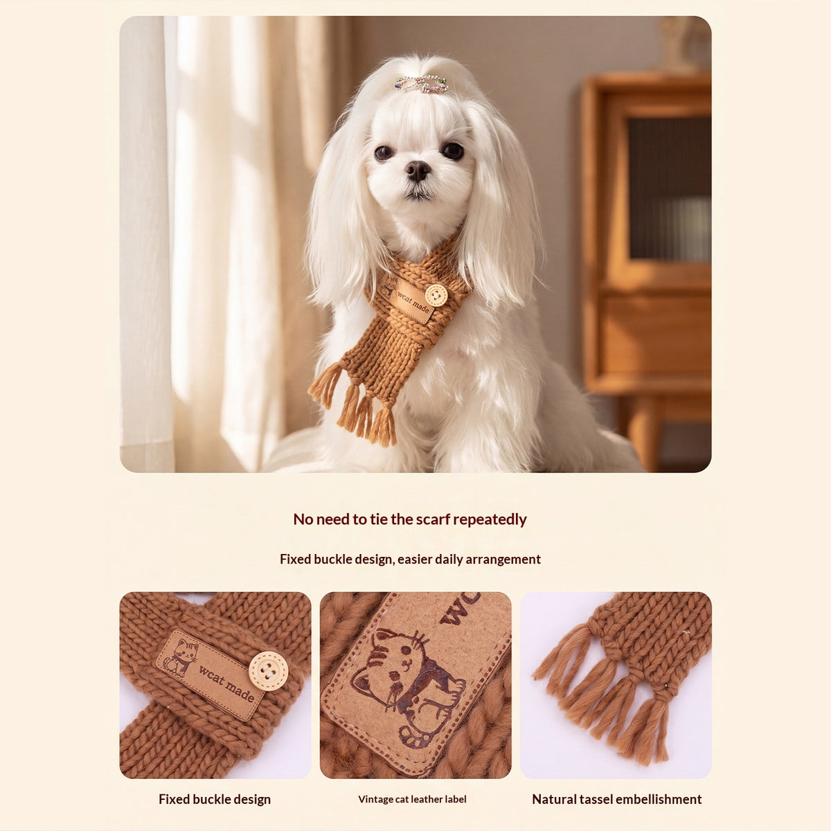 Faux Mink Velvet Pet Scarf-Hoodie Sweater