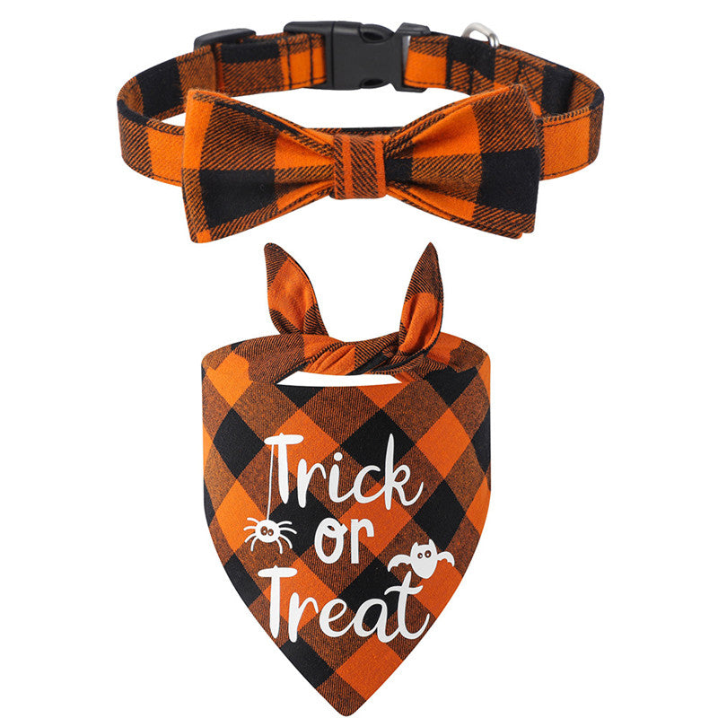 Dog Collar Bib Combination Pet Slobber Bow