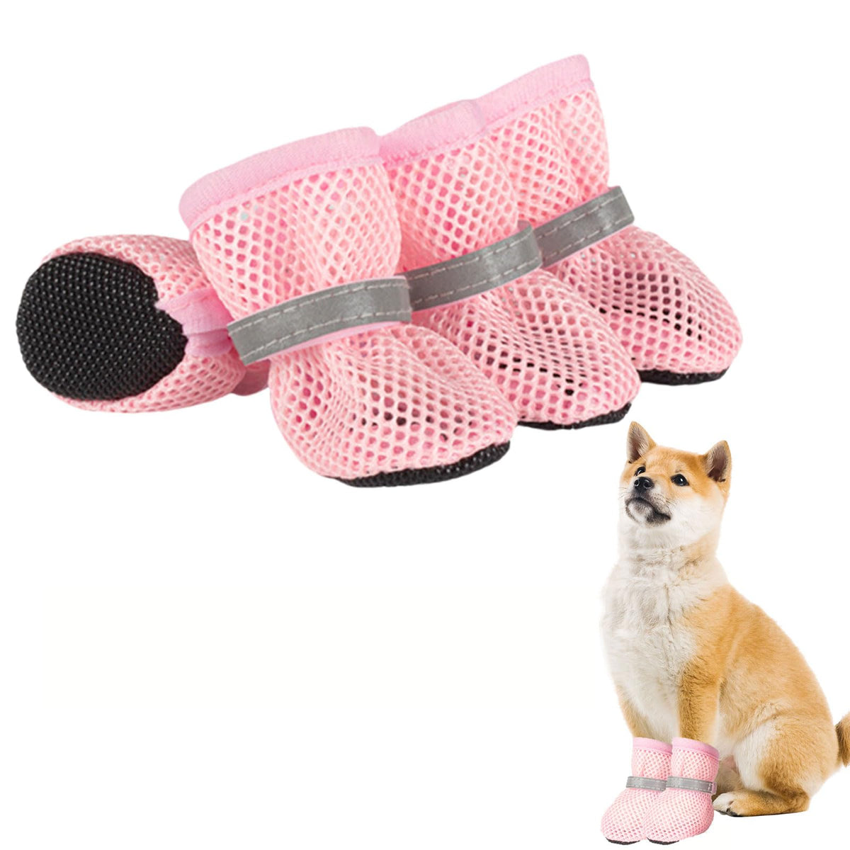 Small Dog Summer Mesh Boots With Non-Slip Soles
