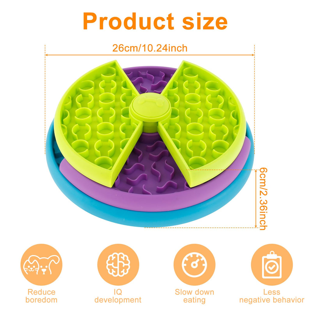 3In1 Interactive Dog Puzzle Feeder, Rotating Anti-Choking Slow Feeder Bowl & Lick Mat, Mental Stimulation Foraging Toy For Medium & Large Do
