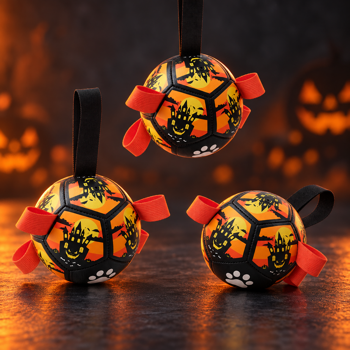 Festive Dog Toy Ball With Rope