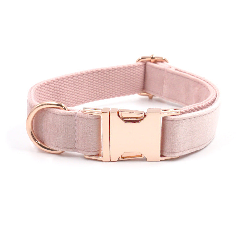 Velvet Rose Gold Dog Collar Leash